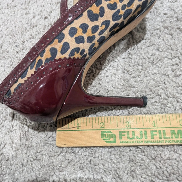 Kate Spade Heels Size 9.5 Red Kelsey Leopard Print Mary Jane Pumps - Picture 8 of 8